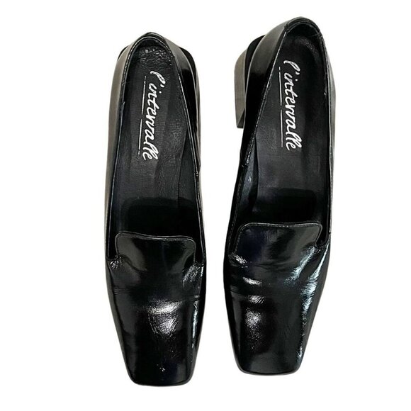 NWOT L'INTERVALLE BARNABY BLACK LEATHER BLOCK HEEL LOAFERS - 39 - Picture 4 of 12